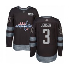 Men Washington Capitals #3 Nick Jensen Authentic Black 1917-2017 100th Anniversary Hockey Stitched Jersey