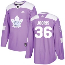 Men Adidas Toronto Maple Leafs #36 Josh Jooris Authentic Purple Fights Cancer Practice NHL Jersey