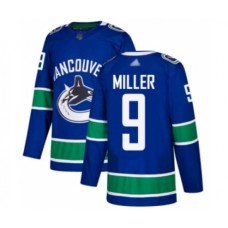 Men Vancouver Canucks #9 J.T. Miller Authentic Blue Home Hockey Stitched Jersey