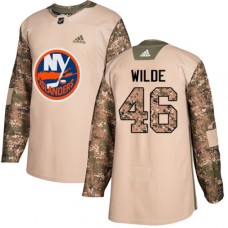 Men Adidas New York Islanders #46 Bode Wilde Authentic Camo Veterans Day Practice NHL Jersey