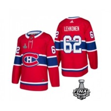 Men Adidas Canadiens #62 Artturi Lehkonen Red Road Authentic 2021 Stanley Cup Stitched Jersey