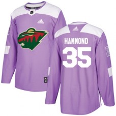 Men Adidas Minnesota Wild #35 Andrew Hammond Authentic Purple Fights Cancer Practice NHL Jersey