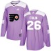 Men Adidas Philadelphia Flyers #26 Christian Folin Authentic Purple Fights Cancer Practice NHL Jersey