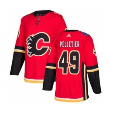 Men Calgary Flames #49 Jakob Pelletier Authentic Red Home Hockey Stitched Jersey