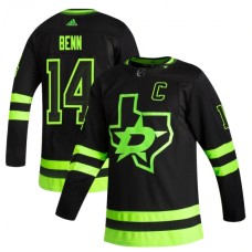 Men Dallas Stars #14 Jamie Benn adidas Black 2020-21 Alternate Authentic Player Stitched Jersey