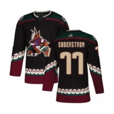 Men Arizona Coyotes #77 Victor Soderstrom Authentic Black Alternate Hockey Stitched Jersey