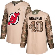 Men Adidas New Jersey Devils #40 Michael Grabner Authentic Camo Veterans Day Practice NHL Jersey