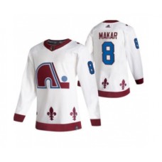 Men Colorado Avalanche #8 Cale Makar White 2020-21 Reverse Retro Alternate Hockey Stitched Jersey