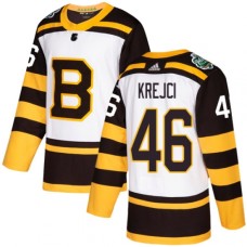 Men Adidas Boston Bruins #46 David Krejci Authentic White 2019 Winter Classic NHL Jersey