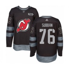 Men New Stitched Jersey Devils #76 P. K. Subban Authentic Black 1917-2017 100th Anniversary Hockey Stitched Jersey