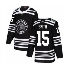 Men Chicago Blackhawks #15 Zack Smith Authentic Black 2019 Winter Classic Hockey Stitched Jersey