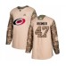 Men Carolina Hurricanes #47 James Reimer Authentic Camo Veterans Day Practice Hockey Stitched Jersey