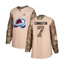 Men Colorado Avalanche #7 Kevin Connauton Authentic Camo Veterans Day Practice Hockey Stitched Jersey