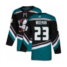 Men Anaheim Ducks #23 Chris Wideman Authentic Black Teal Alternate Hockey Stitched Jersey