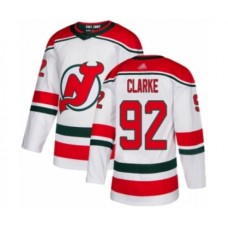 Men New Stitched Jersey Devils #92 Graeme Clarke Authentic White Alternate Hockey Stitched Jersey