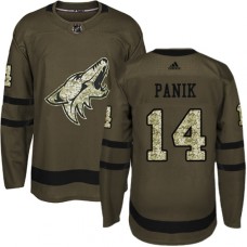 Men Adidas Arizona Coyotes #14 Richard Panik Authentic Green Salute to Service NHL Jersey