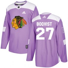 Men Adidas Chicago Blackhawks #27 Adam Boqvist Authentic Purple Fights Cancer Practice NHL Jersey