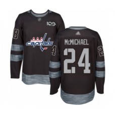 Men Washington Capitals #24 Connor McMichael Authentic Black 1917-2017 100th Anniversary Hockey Stitched Jersey