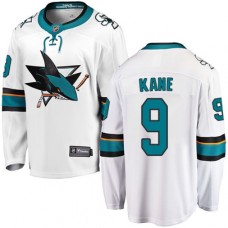 Men San Jose Sharks #9 Evander Kane Fanatics Branded White Away Breakaway NHL Jersey