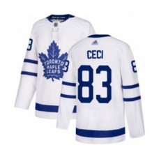 Men Toronto Maple Leafs #83 Cody Ceci Authentic White Away Hockey Stitched Jersey