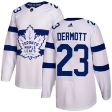 Men Adidas Toronto Maple Leafs #23 Travis Dermott Authentic White 2018 Stadium Series NHL Jersey