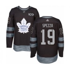 Men Toronto Maple Leafs #19 Jason Spezza Authentic Black 1917-2017 100th Anniversary Hockey Stitched Jersey