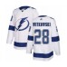 Men Tampa Bay Lightning #28 Luke Witkowski Authentic White Away Hockey Stitched Jersey