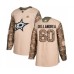 Men Adidas Dallas Stars #60 Ty Dellandrea Authentic Camo Veterans Day Practice NHL Jersey