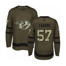 Men Nashville Predators #57 Dante Fabbro Authentic Green Salute to Service Hockey Stitched Jersey