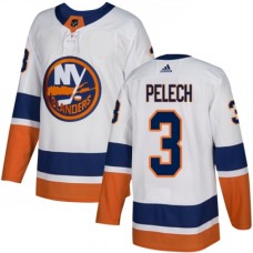 Men Adidas New York Islanders #3 Adam Pelech Authentic White Away NHL Jersey