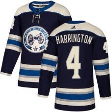 Men Adidas Columbus Blue Jackets #4 Scott Harrington Authentic Navy Blue Alternate NHL Jersey