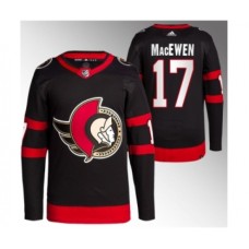 Men Ottawa Senators #17 Zack MacEwen Black Premier Breakaway Stitched Jersey