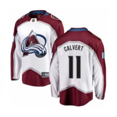 Men Colorado Avalanche #11 Matt Calvert Authentic White Away Fanatics Branded Breakaway NHL Jersey