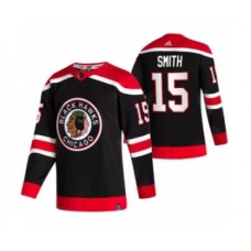 Men Chicago Blackhawks #15 Zack Smith Black 2020-21 Reverse Retro Alternate Hockey Stitched Jersey