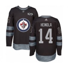 Men Winnipeg Jets #14 Ville Heinola Authentic Black 1917-2017 100th Anniversary Hockey Stitched Jersey