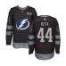 Men Tampa Bay Lightning #44 Jan Rutta Authentic Black 1917-2017 100th Anniversary Hockey Stitched Jersey