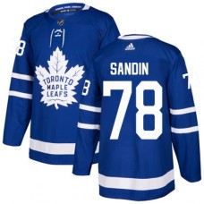 Men Adidas Toronto Maple Leafs #78 Rasmus Sandin Authentic Royal Blue Home NHL Jersey