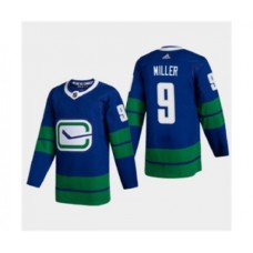 Men Vancouver Canucks #9 JT Miller 2020-21 Authentic Player Alternate Stitched Hockey Jersey Blue