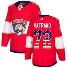 Men Adidas Florida Panthers #72 Frank Vatrano Authentic Red USA Flag Fashion NHL Jersey