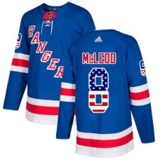 Men Adidas New York Rangers #8 Cody McLeod Authentic Royal Blue USA Flag Fashion NHL Jersey