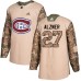 Men Adidas Montreal Canadiens #27 Karl Alzner Authentic Camo Veterans Day Practice NHL Jersey