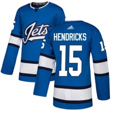 Men Adidas Winnipeg Jets #15 Matt Hendricks Authentic Blue Alternate NHL Jersey