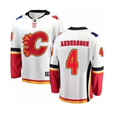 Men Calgary Flames #4 Rasmus Andersson Authentic White Away Fanatics Branded Breakaway NHL Jersey