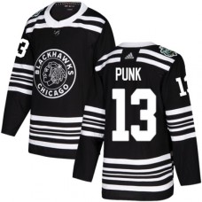 Men Adidas Chicago Blackhawks #13 CM Punk Authentic Black 2019 Winter Classic NHL Jersey