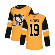 Men Pittsburgh Penguins #19 Jared McCann Authentic Gold Alternate Hockey Stitched Jersey