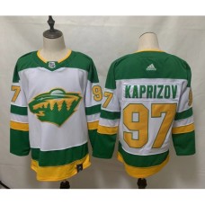 Men Minnesota Wild #97 Kirill Kaprizov Fanatics Branded White Home Breakaway Replica Stitched Jersey